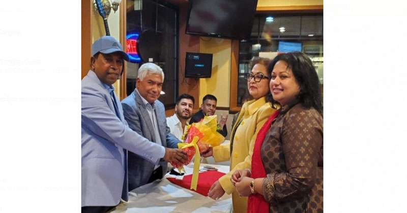 FBCCI President receives floral reception from New England Awami League